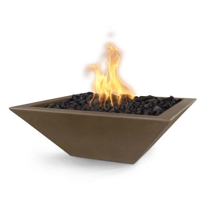 Top Fires Maya 24-Inch Square Concrete Gas Fire Bowl - Match Lit (OPT-24SFO)