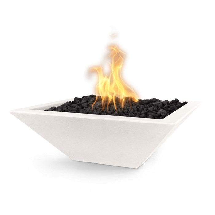 Top Fires Maya 24-Inch Square Concrete Gas Fire Bowl - Match Lit (OPT-24SFO)