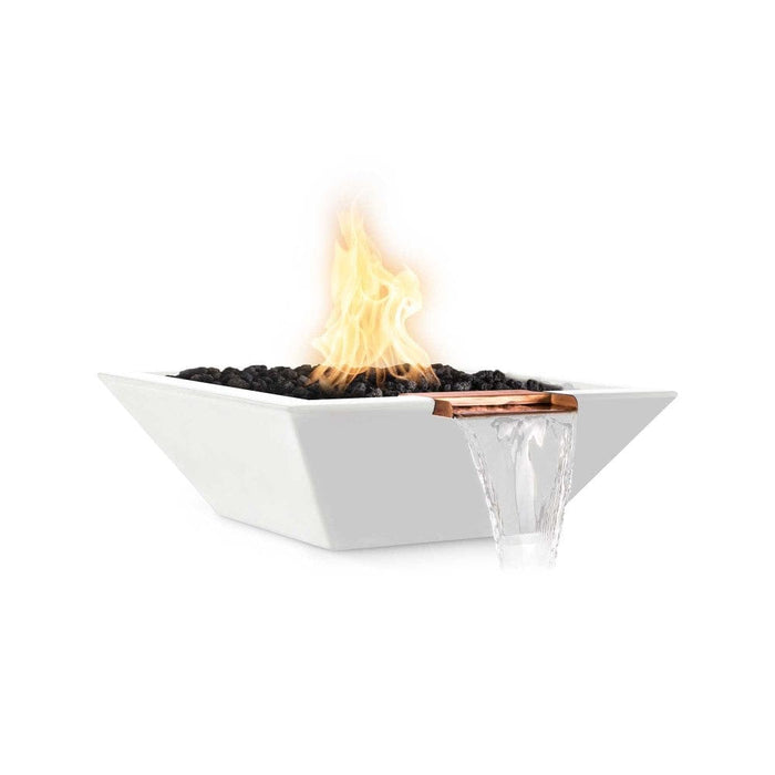 Top Fires Maya 30-Inch Square Concrete Gas Fire and Water Bowl - Electronic (OPT-30SFWE)