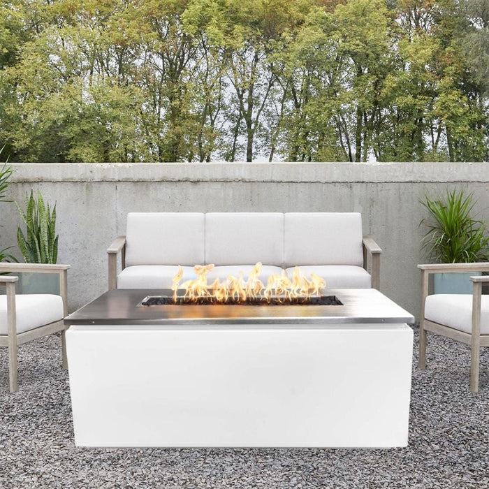 Top Fires Merona 46-Inch Rectangular Fire Pit with Stainless Steel Top - Match Lit (TOP-MC4622)