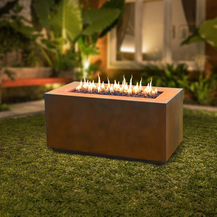 Top Fires Pismo Corten Steel Gas Fire Pit - Match Lit