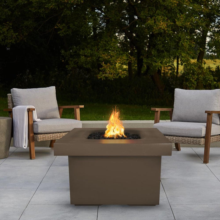 Top Fires Ramona 36-Inch Square GFRC Gas Fire Pit Table - Electronic