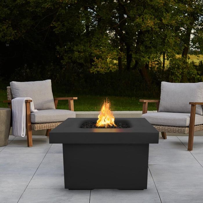 Top Fires Ramona 36-Inch Square GFRC Gas Fire Pit Table - Match Lit