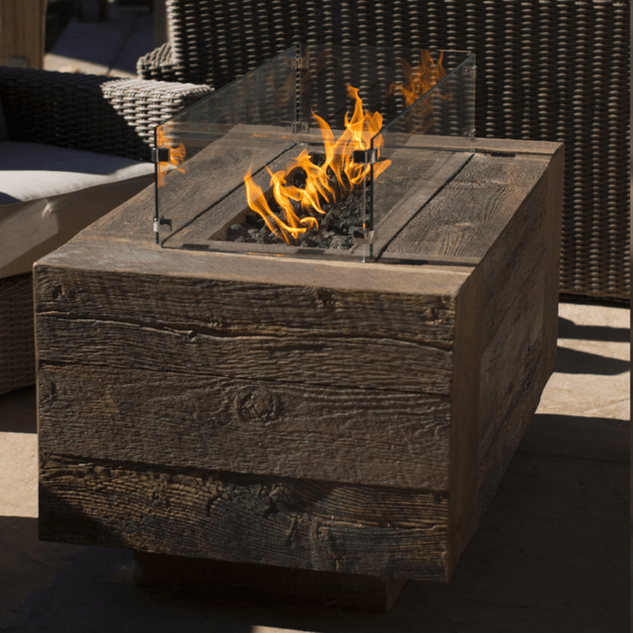 Top Fires Catalina Rectangular GFRC Gas Fire Pit - Electronic