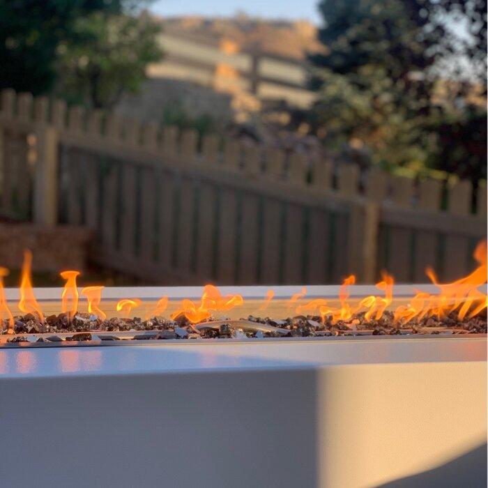 Top Fires Pismo Rectangular Powder Coated Gas Fire Pit  - Match Lit