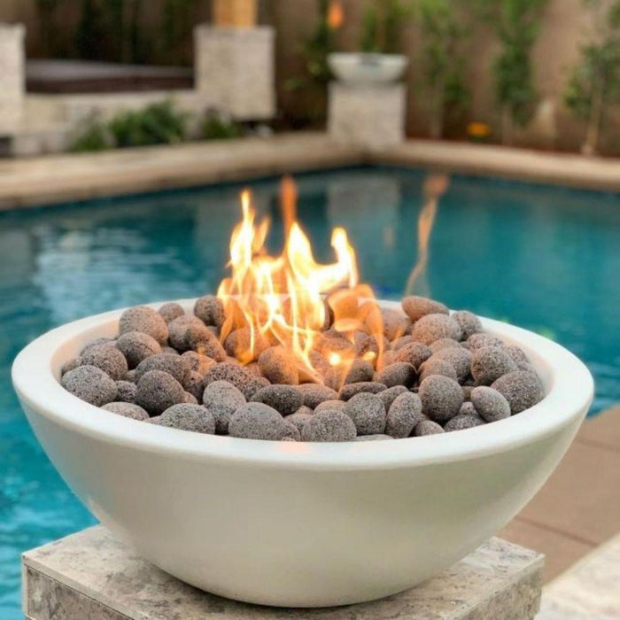 Top Fires Sedona 27-Inch Round Concrete Gas Fire Bowl - Match Lit (OPT-27RFO)