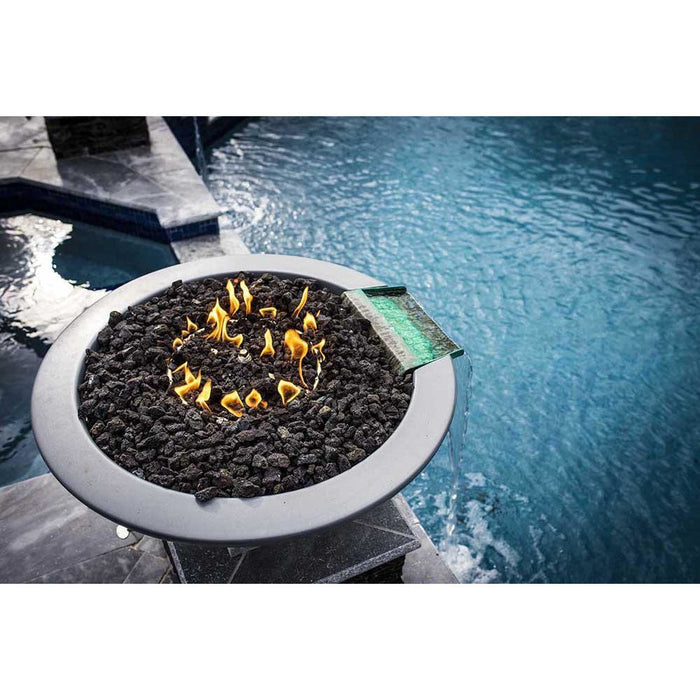 Top Fires Cazo 24-Inch Round Concrete Gas Fire and Water Bowl - Electronic (OPT-24RFWE12V)