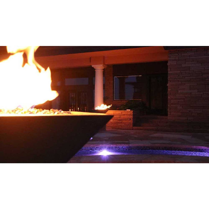 Top Fires Maya 24-Inch Square Concrete Gas Fire Bowl - Electronic (OPT-24SFOE)