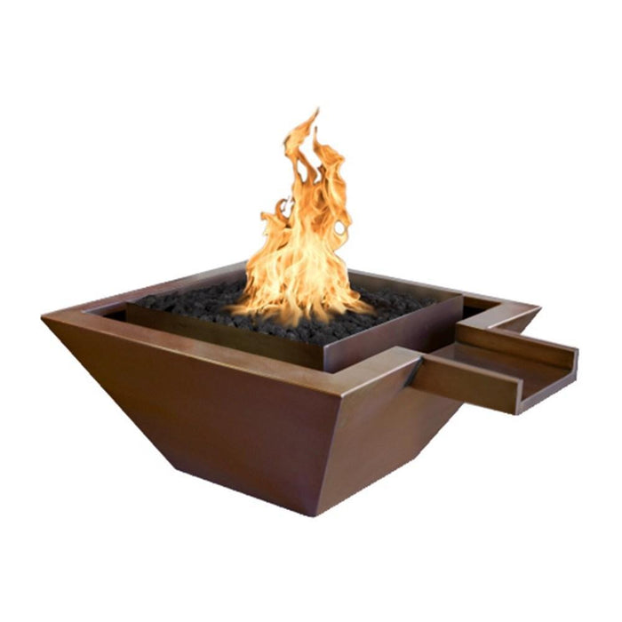 Top Fires Maya 24-Inch Square Copper Gas Fire and Water Bowl - Electronic (OPT-SQ24FANDWE)