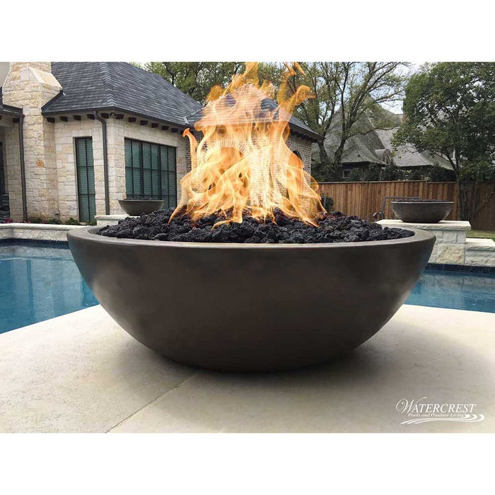 Top Fires Sedona 27-Inch Round Concrete Gas Fire Bowl - Electronic (OPT-27RFOE)