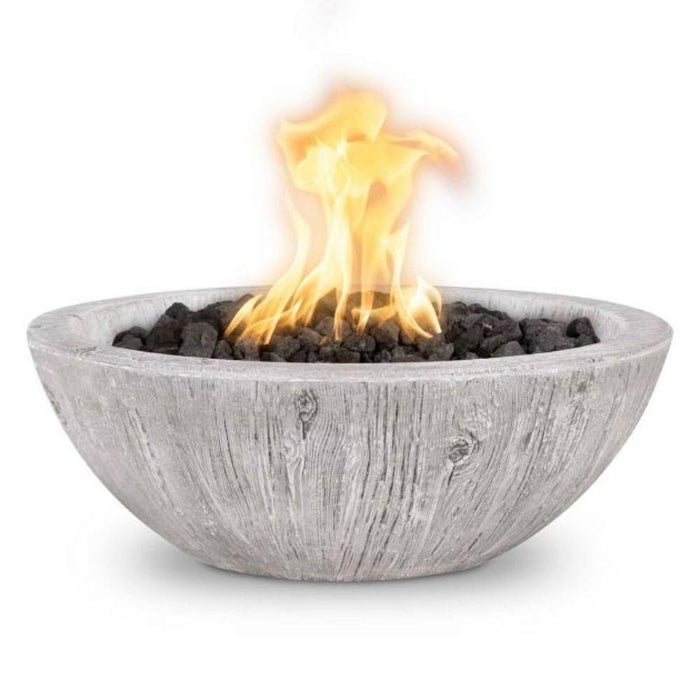 Top Fires Sedona 27-Inch Wood Grain GFRC Gas Fire Bowl - Electronic