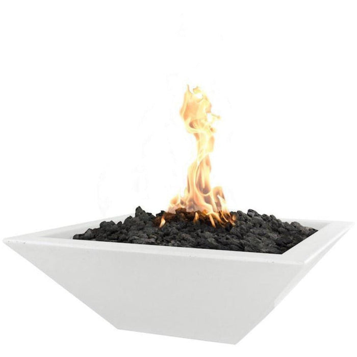 Top Fires Maya 30-Inch Square Concrete Gas Fire Bowl - Electronic (OPT-30SFOE)