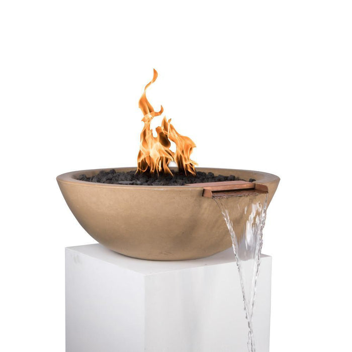 Top Fires Sedona 33-Inch Round Concrete Gas Fire and Water Bowl - Electronic (OPT-33RFWE)