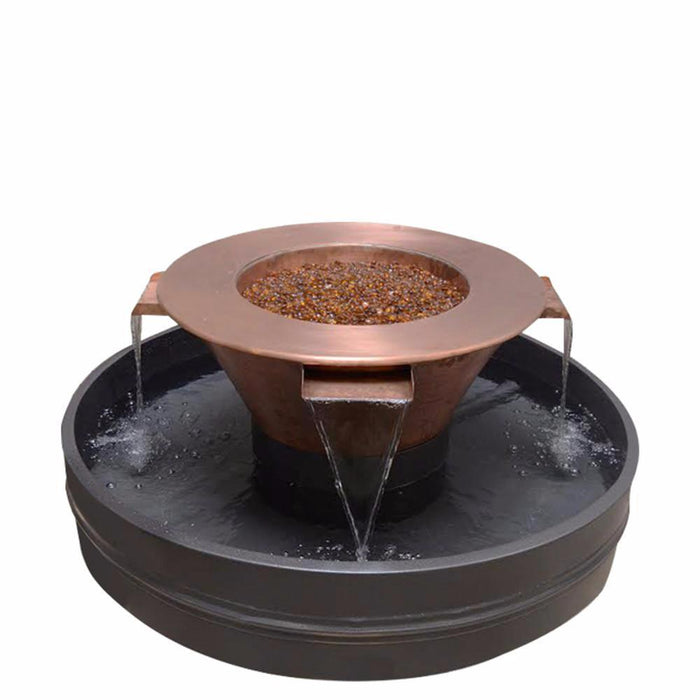 Top Fires Cazo 36-Inch 4-Way Copper Gas Fire and Water Bowl - Electronic (OPT-4W36E)