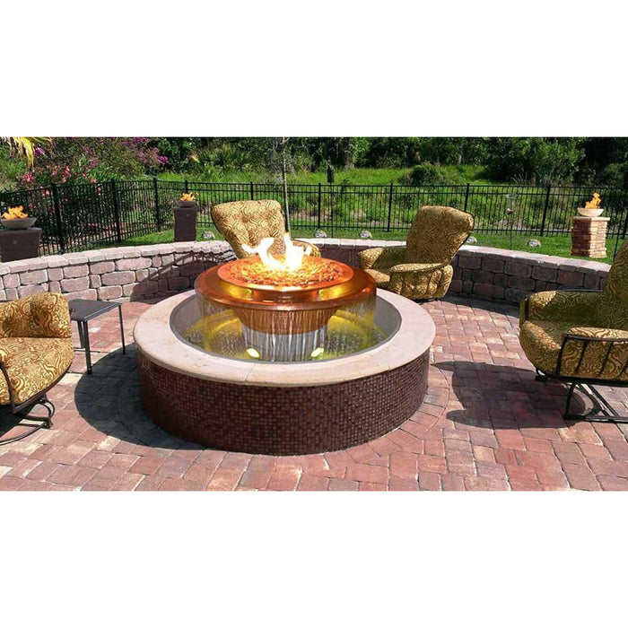 Top Fires Olympian 60" 360 Spillway Copper Gas Fire and Water Bowl - Electronic (OPT-OLY60E)