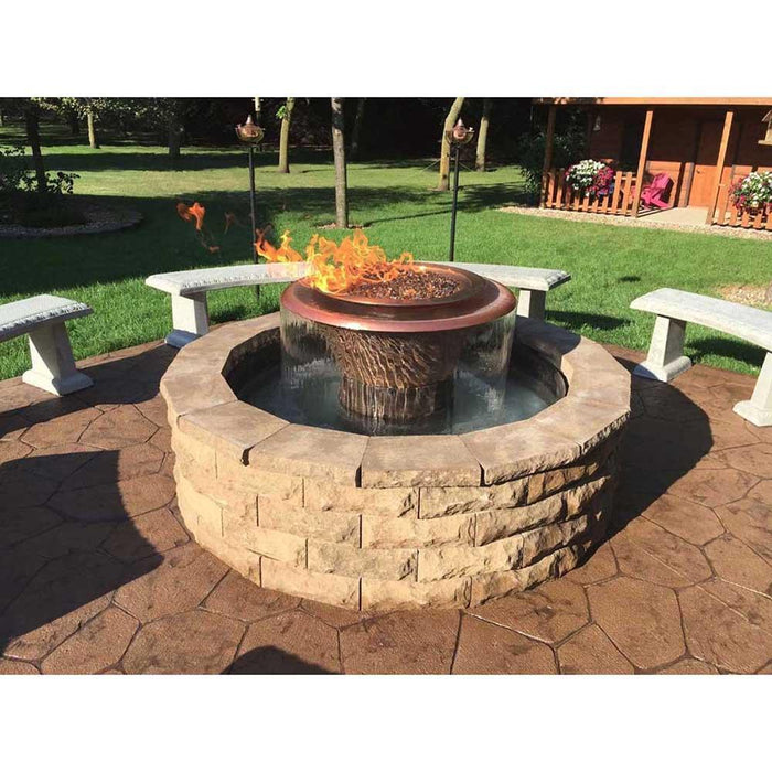 Top Fires Olympian 60" 360 Spillway Copper Gas Fire and Water Bowl - Electronic (OPT-OLY60E)