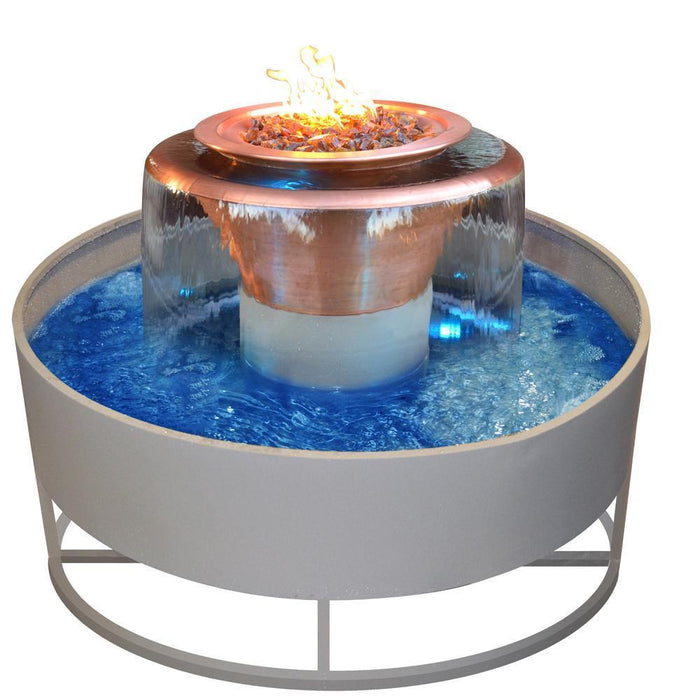 Top Fires Olympian 60" 360 Spillway Copper Gas Fire and Water Bowl - Electronic (OPT-OLY60E)