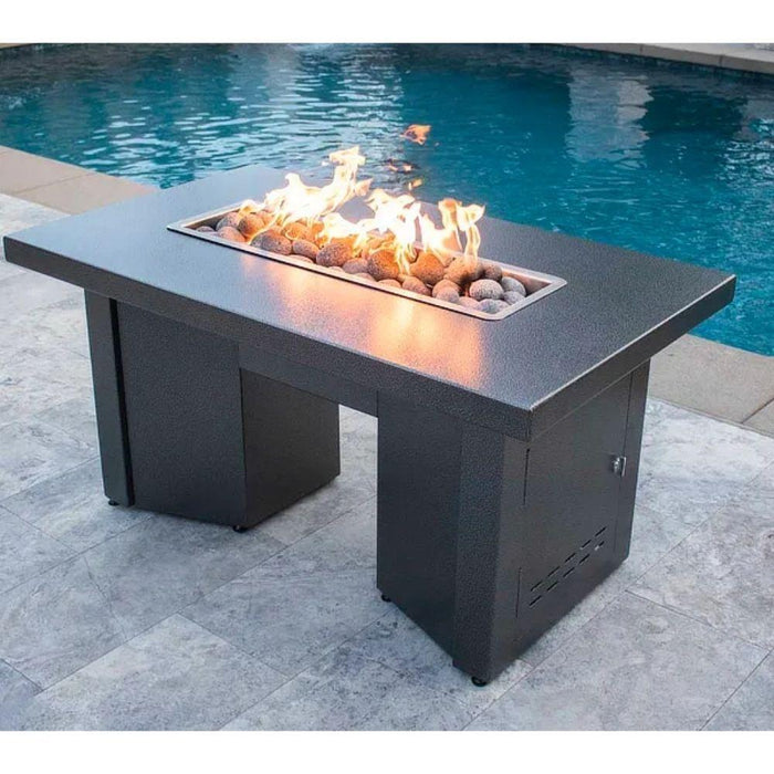 Top Fires Alameda 78-Inch Rectangular Steel Gas Fire Pit Table - Electronic