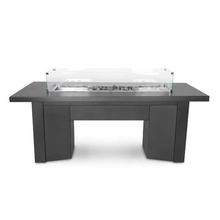 Top Fires Alameda 78-Inch Rectangular Steel Gas Fire Pit Table - Flame Sense