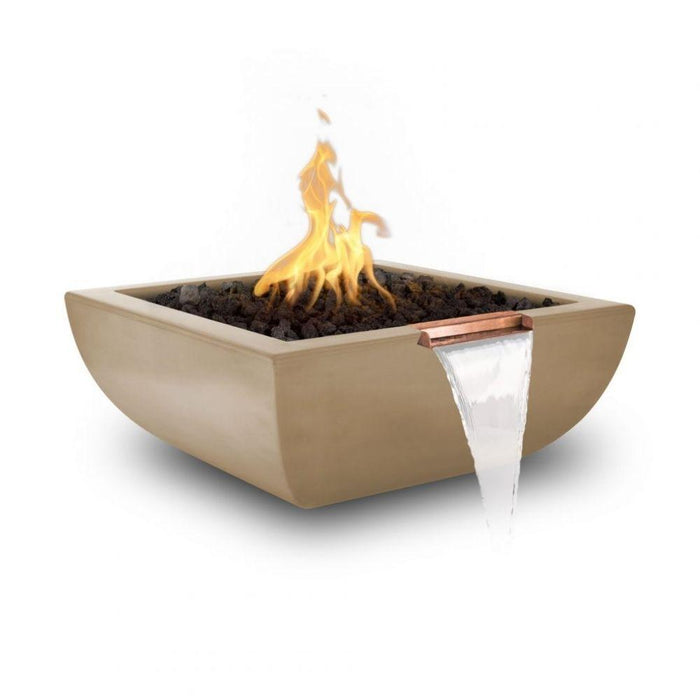 Top Fires Avalon 24-Inch Square Concrete Gas Fire and Water Bowl - Electronic