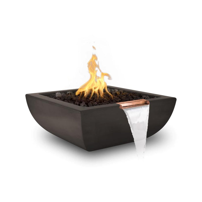 Top Fires Avalon 24-Inch Square Concrete Gas Fire and Water Bowl - Electronic