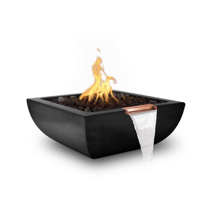 Top Fires Avalon 24-Inch Square Concrete Gas Fire and Water Bowl - Match Lit