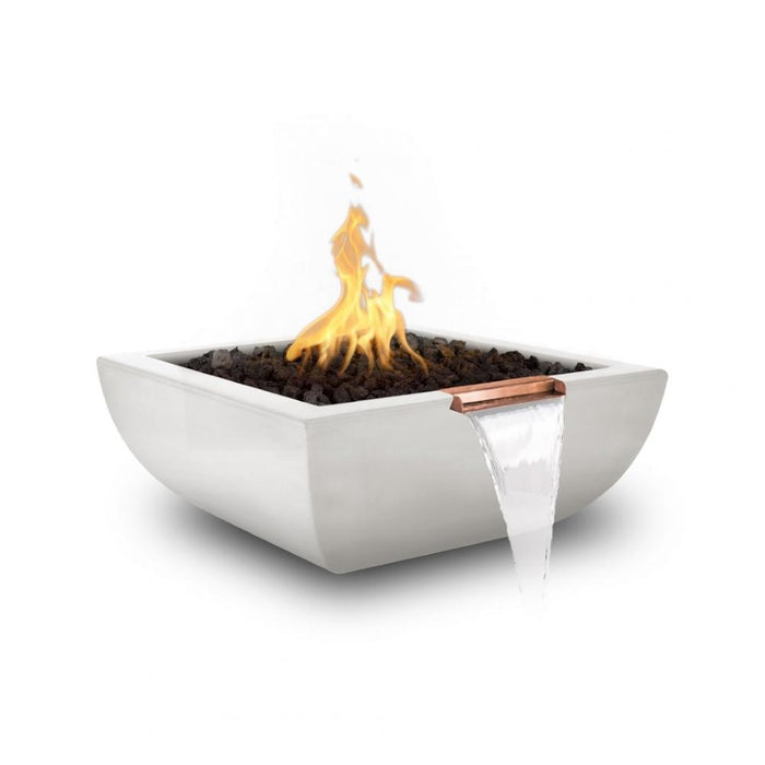 Top Fires Avalon 24-Inch Square Concrete Gas Fire and Water Bowl - Match Lit