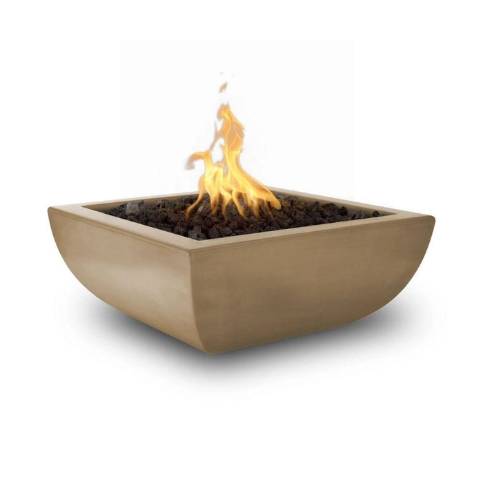 Top Fires Avalon 24-Inch Square Concrete Gas Fire Bowl - Electronic