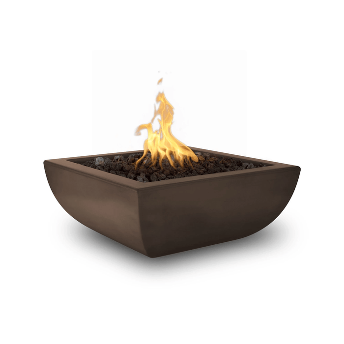 Top Fires Avalon 24-Inch Square Concrete Gas Fire Bowl - Electronic