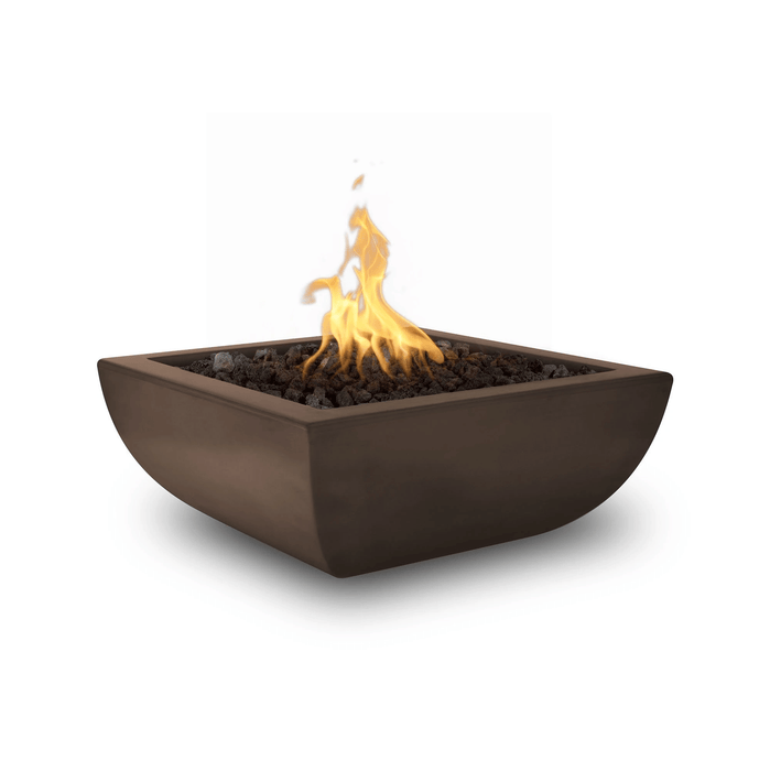 Top Fires Avalon 36-Inch Square Concrete Gas Fire Bowl - Electronic