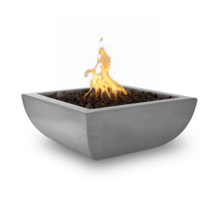 Top Fires Avalon 36-Inch Square Concrete Gas Fire Bowl - Match Lit