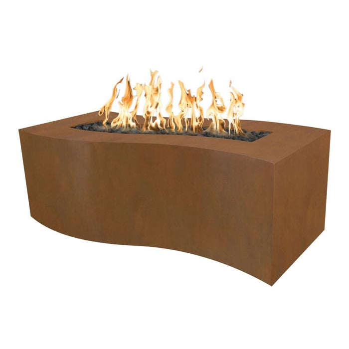 Top Fires Billow Rectangular Steel Gas Fire Pit Table - Electronic