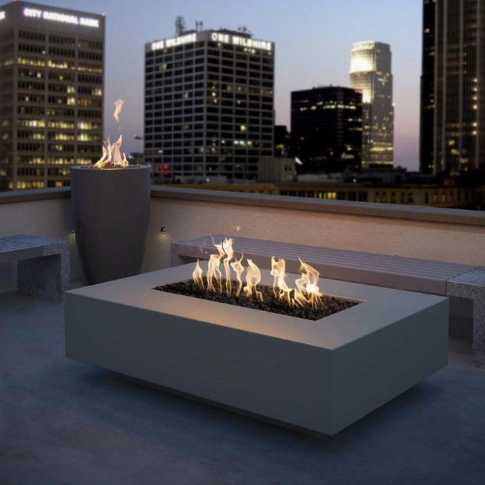 Top Fires Cabo 56-Inch Rectangular GFRC Gas Fire Pit Table - Electronic