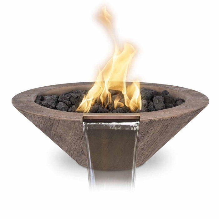 Top Fires Cazo Wood Grain GFRC Gas Fire and Water Bowl - Electronic