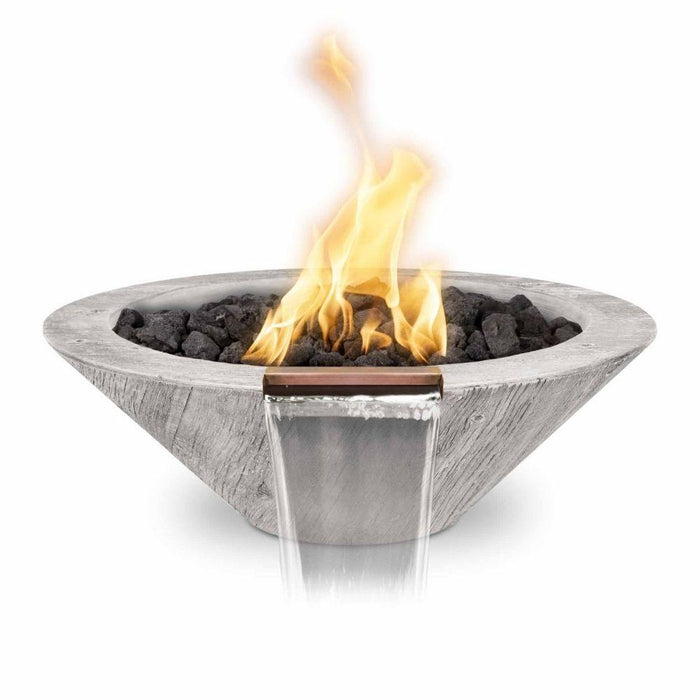 Top Fires Cazo Wood Grain GFRC Gas Fire and Water Bowl - Match Lit