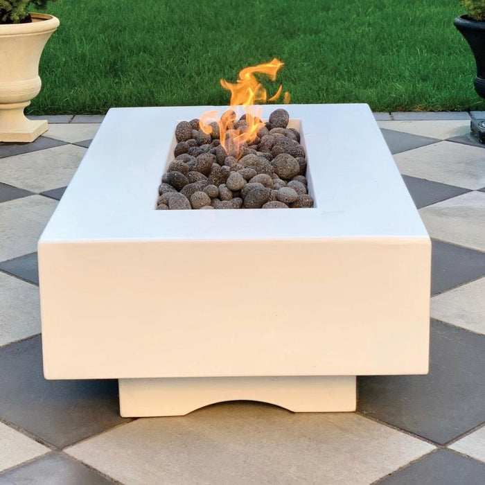 Top Fires Del Mar 60-Inch Rectangular GFRC Gas Fire Pit - Electronic