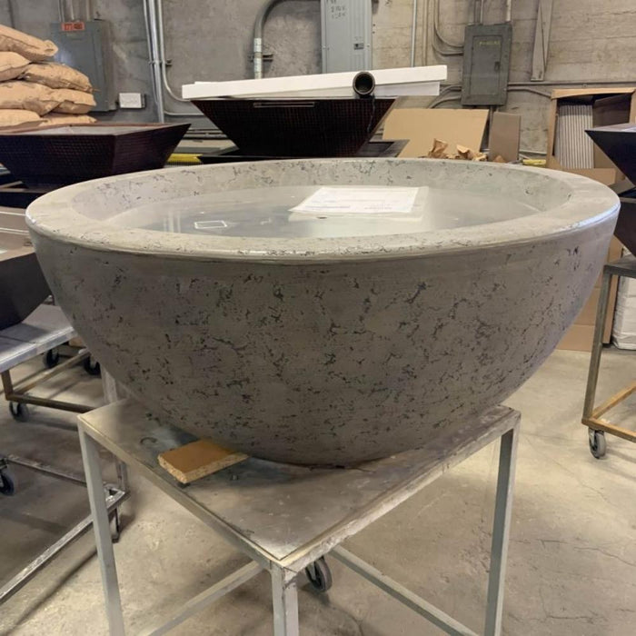 Top Fires Luna Round Concrete Gas Fire Bowl - Electronic