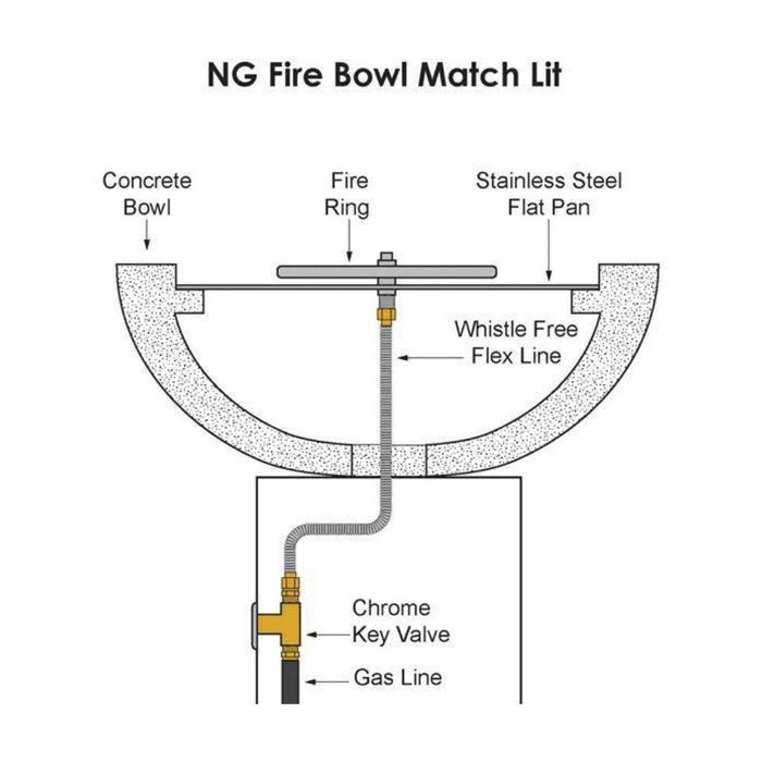 Top Fires Maya Square Wood Grain GFRC Gas Fire Bowl - Match Lit