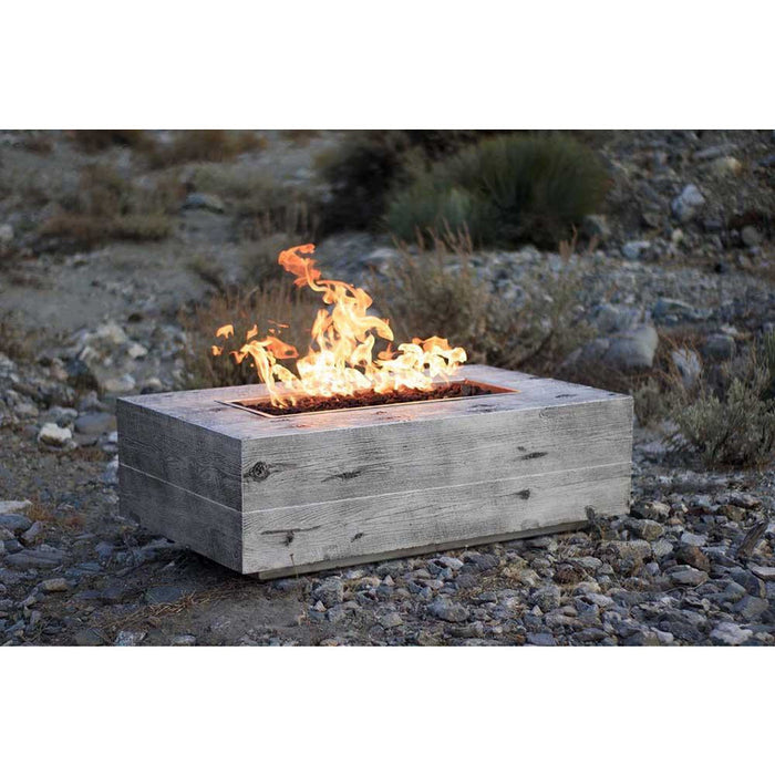 Top Fires Coronado Rectangular GFRC Gas Fire Pit - Match Lit