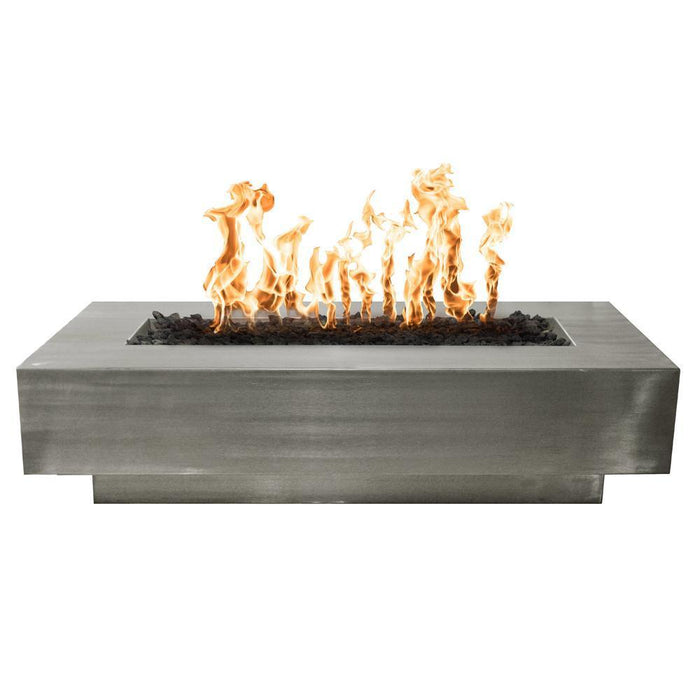 Top Fires Coronado 15-Inch Tall Rectangular Stainless Steel Gas Fire Pit - Match Lit