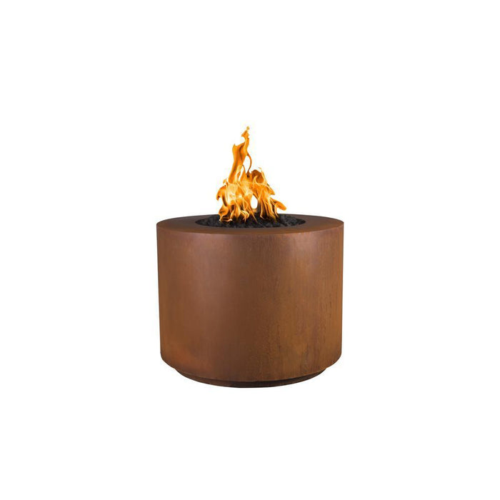 Top Fires Beverly Round Corten Steel Gas Fire Pit - Match Lit