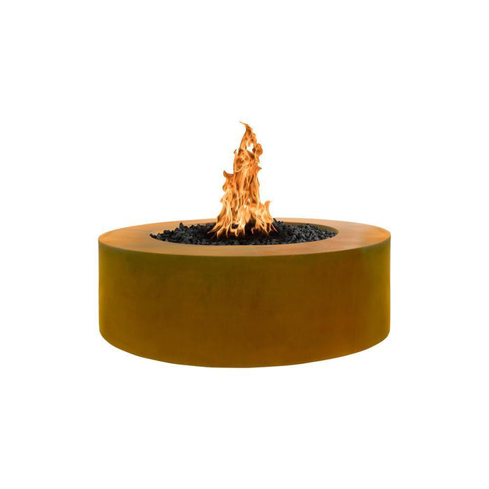 Top Fires Unity Round Corten Steel Gas Fire Pit - Match Lit