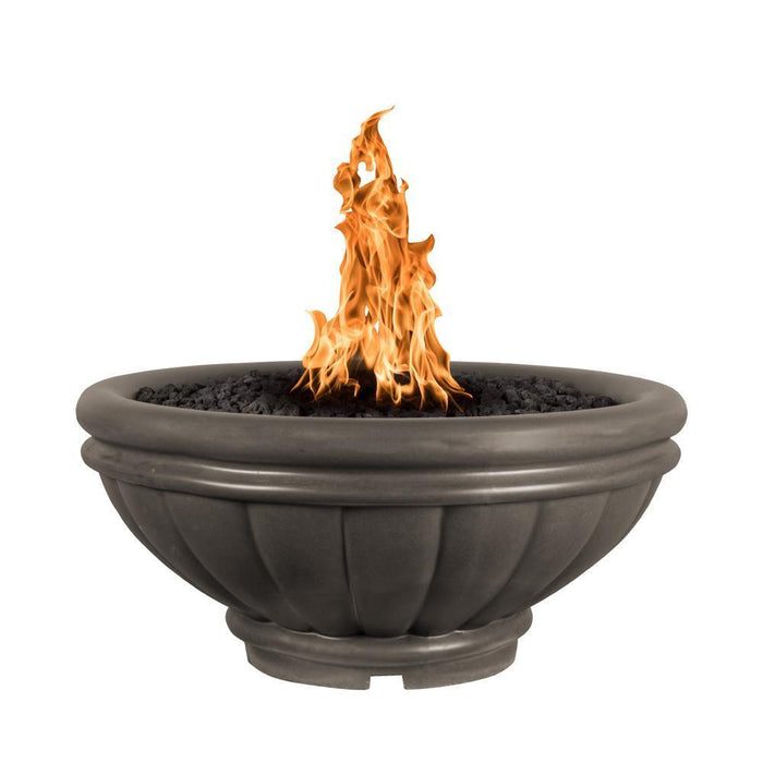 Top Fires Round Roma GFRC Gas Fire Bowl - Match Lit