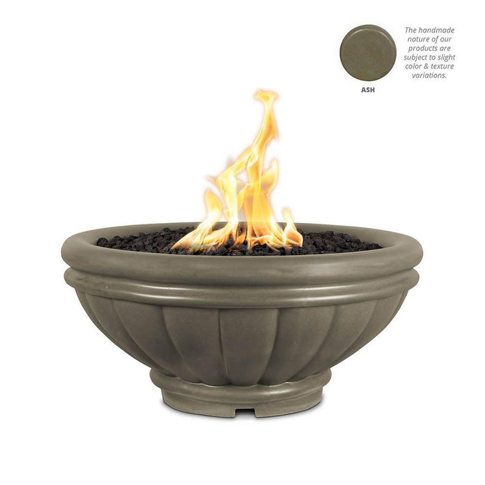 Top Fires Round Roma GFRC Gas Fire Bowl - Match Lit