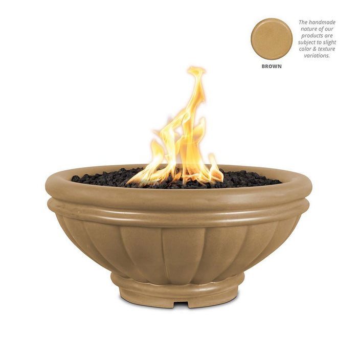 Top Fires Round Roma GFRC Gas Fire Bowl - Match Lit