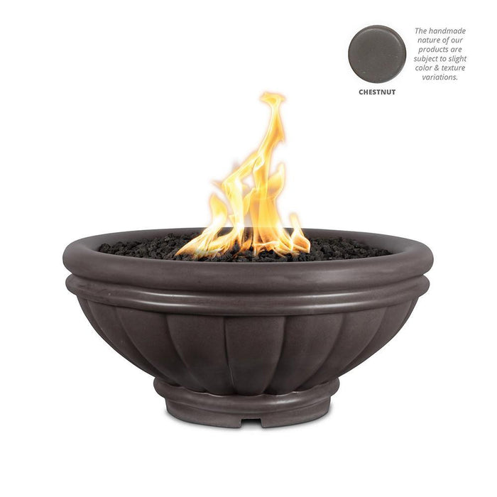 Top Fires Round Roma GFRC Gas Fire Bowl - Match Lit