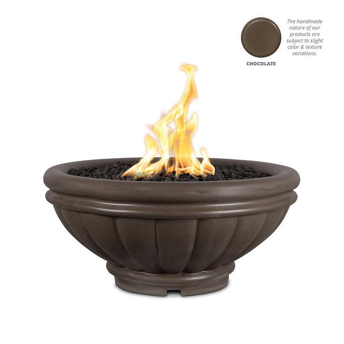 Top Fires Round Roma GFRC Gas Fire Bowl - Match Lit