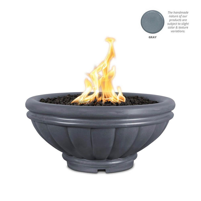 Top Fires Round Roma GFRC Gas Fire Bowl - Match Lit