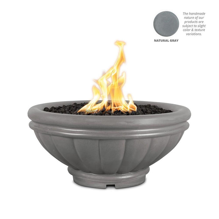 Top Fires Round Roma GFRC Gas Fire Bowl - Match Lit