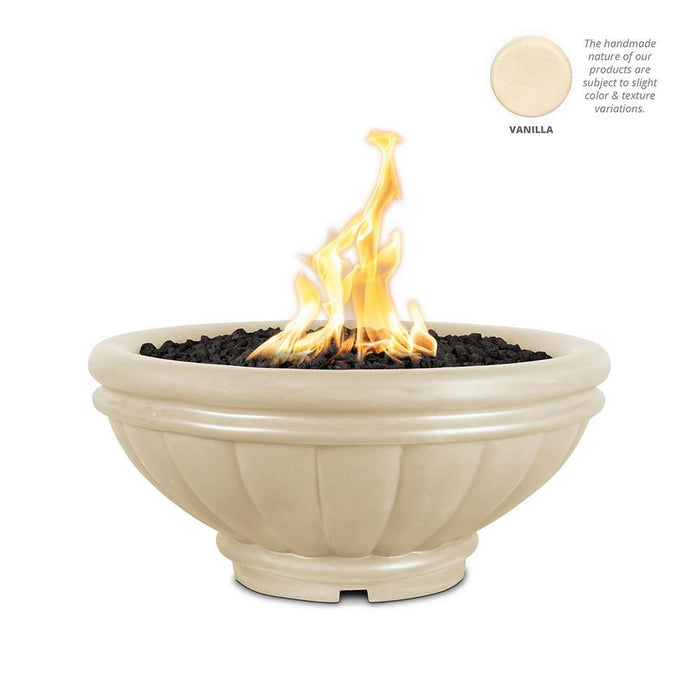 Top Fires Round Roma GFRC Gas Fire Bowl - Match Lit